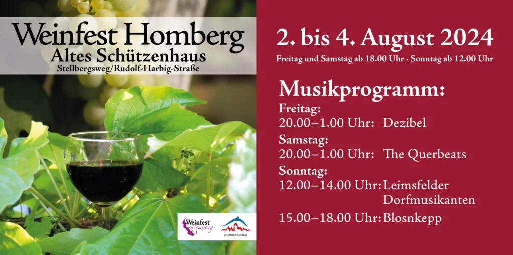 Programm Weinfest Homberg